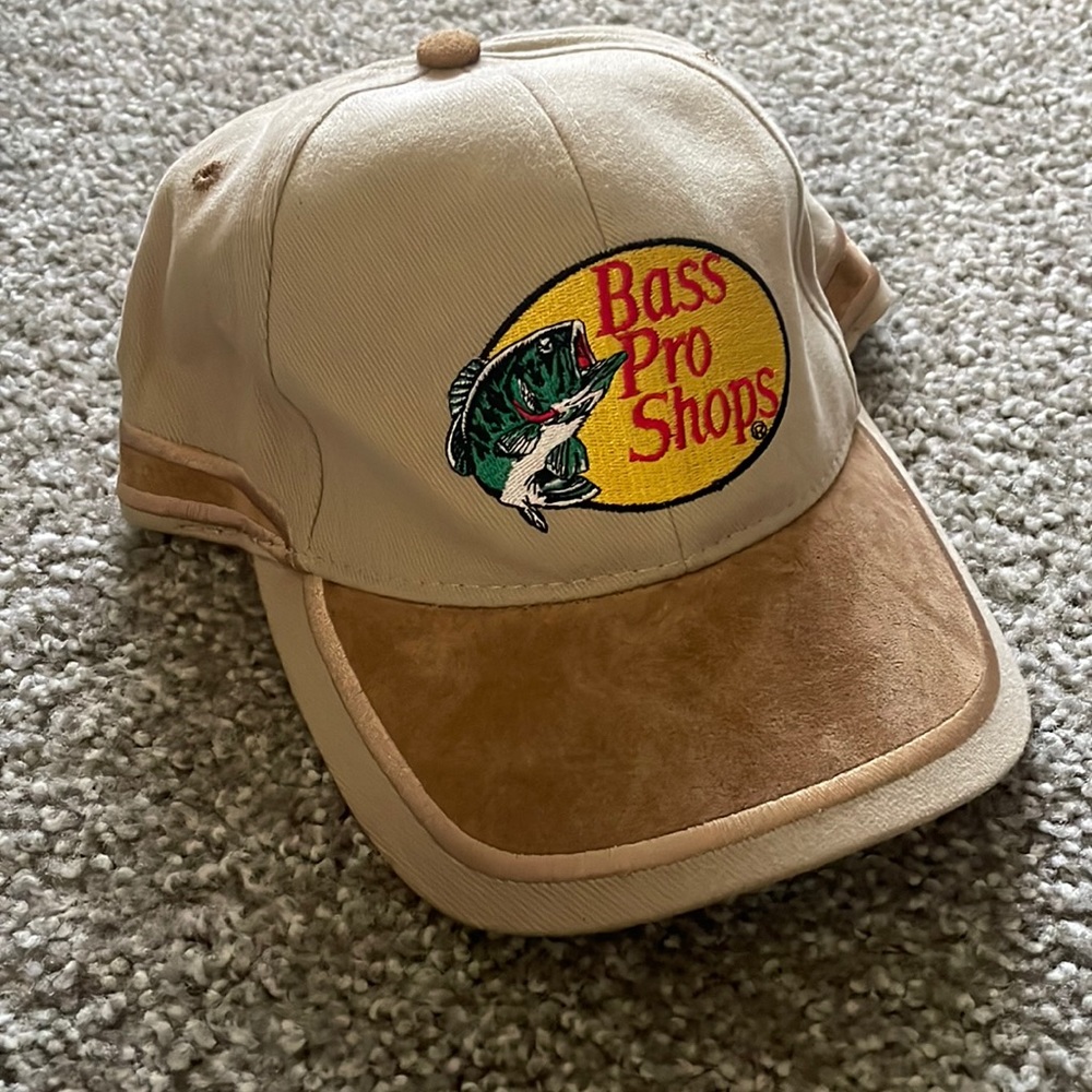 Vintage Bass Pro Shops Hat Stitched with Suede/Cork Material Snapback